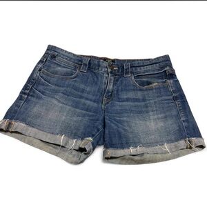 J. Crew Distressed Blue Denim Cuffed Shorts